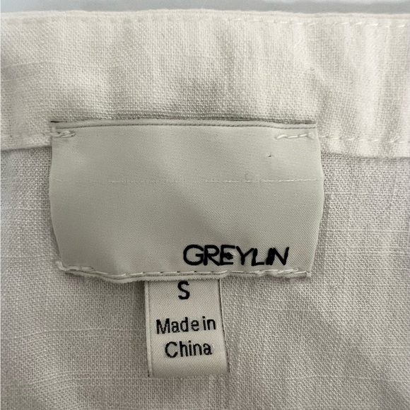 Anthropologie Greylin Akela White Off The Shoulder Top Half Sleeve small EUC - Picture 9 of 9